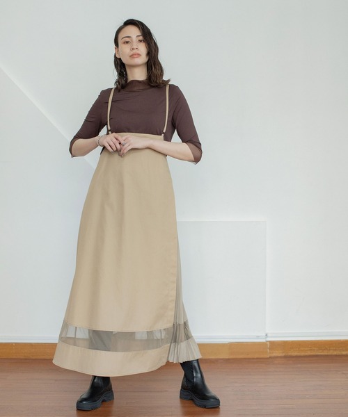 MARECHAL TERRE(マルシャルテル)の「プリーツコンビネーションジャンパースカート(ジャンパースカート・レディース・ブラック/ベージュ/ブラウン/インディゴブルー・MEDIUM)」の21枚目の写真