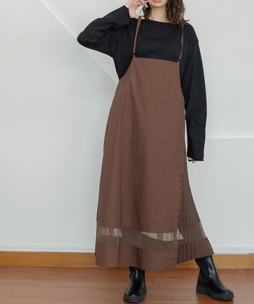 MARECHAL TERRE(マルシャルテル)の「プリーツコンビネーションジャンパースカート(ジャンパースカート・レディース・ブラック/ベージュ/ブラウン/インディゴブルー・MEDIUM)」の22枚目の写真