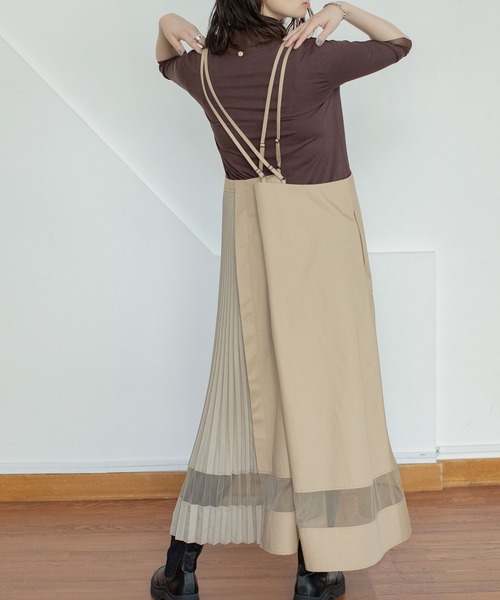 MARECHAL TERRE(マルシャルテル)の「プリーツコンビネーションジャンパースカート(ジャンパースカート・レディース・ブラック/ベージュ/ブラウン/インディゴブルー・MEDIUM)」の11枚目の写真