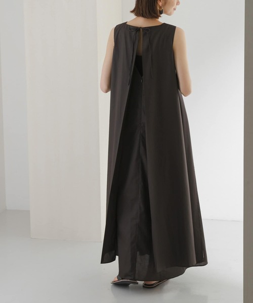 KBF（ケイビーエフ）の「Aラインボリュームワンピース（ワンピース・レディース・ダークブラウン/ブルー/ベージュ・ONE）」の2枚目の写真