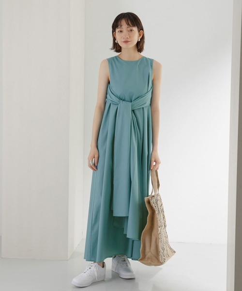 KBF（ケイビーエフ）の「Aラインボリュームワンピース（ワンピース・レディース・ダークブラウン/ブルー/ベージュ・ONE）」の4枚目の写真