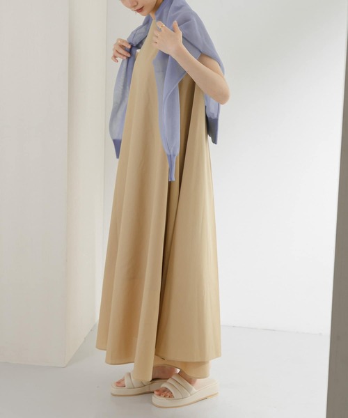 KBF（ケイビーエフ）の「Aラインボリュームワンピース（ワンピース・レディース・ダークブラウン/ブルー/ベージュ・ONE）」の9枚目の写真