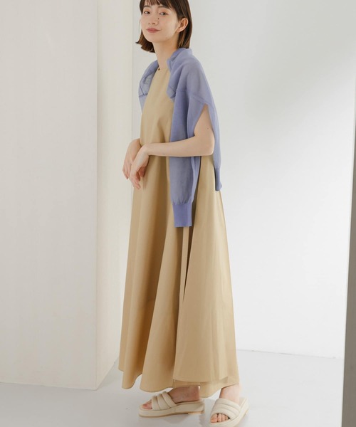 KBF（ケイビーエフ）の「Aラインボリュームワンピース（ワンピース・レディース・ダークブラウン/ブルー/ベージュ・ONE）」の10枚目の写真
