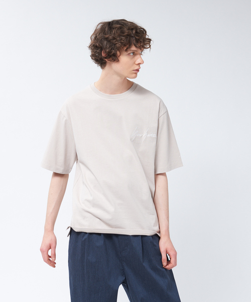 MYSELF ABAHOUSE（マイセルフアバハウス）の「【NEWHATTAN / ニューハッタン】別注 ワンポイント ロゴ T シャツ（Tシャツ/カットソー・メンズ・ホワイト/ブラック/ベージュ/ライラック・46/48）」の3枚目の写真