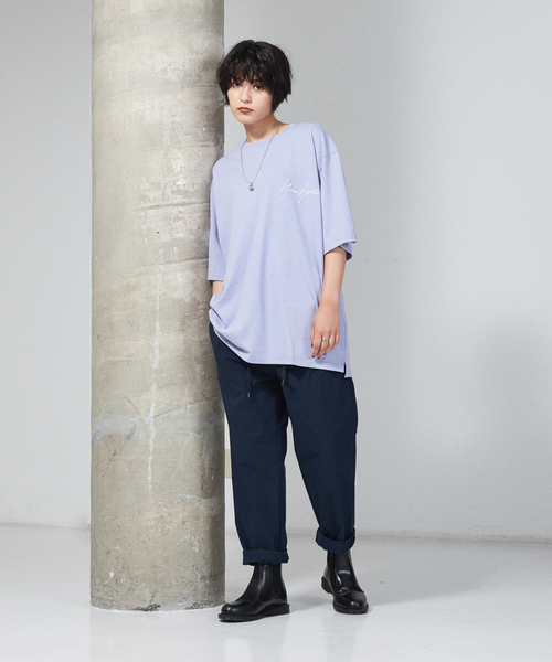 MYSELF ABAHOUSE（マイセルフアバハウス）の「【NEWHATTAN / ニューハッタン】別注 ワンポイント ロゴ T シャツ（Tシャツ/カットソー・メンズ・ホワイト/ブラック/ベージュ/ライラック・46/48）」の5枚目の写真