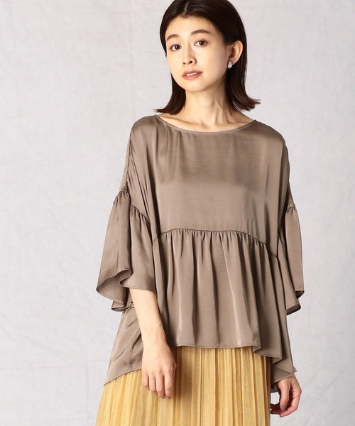 Comme Ca Mature(コムサマチュア)の「ヴィンテージサテンブラウス(シャツ/ブラウス・レディース・ライトグレー/ブラウン/ラベンダー・FREE)」の3枚目の写真