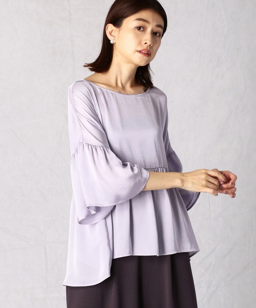 Comme Ca Mature(コムサマチュア)の「ヴィンテージサテンブラウス(シャツ/ブラウス・レディース・ライトグレー/ブラウン/ラベンダー・FREE)」の7枚目の写真