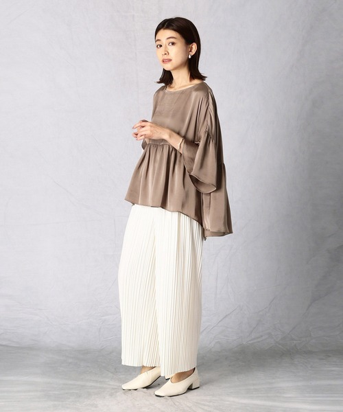 Comme Ca Mature(コムサマチュア)の「ヴィンテージサテンブラウス(シャツ/ブラウス・レディース・ライトグレー/ブラウン/ラベンダー・FREE)」の5枚目の写真