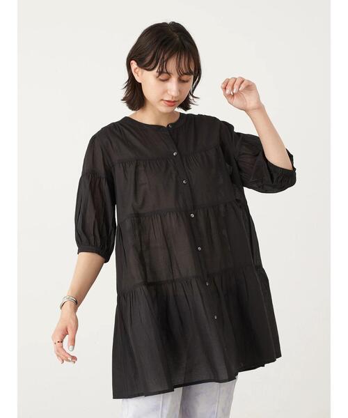 earth music&ecology（アースミュージックアンドエコロジー）の「ティアードチュニック ＊（Tシャツ/カットソー・レディース・サックスブルー/ホワイト系その他2/オフホワイト/ブラック/ピンクベージュ・FREE）」の13枚目の写真