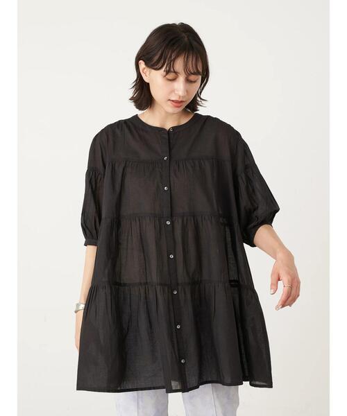 earth music&ecology（アースミュージックアンドエコロジー）の「ティアードチュニック ＊（Tシャツ/カットソー・レディース・サックスブルー/ホワイト系その他2/オフホワイト/ブラック/ピンクベージュ・FREE）」の15枚目の写真