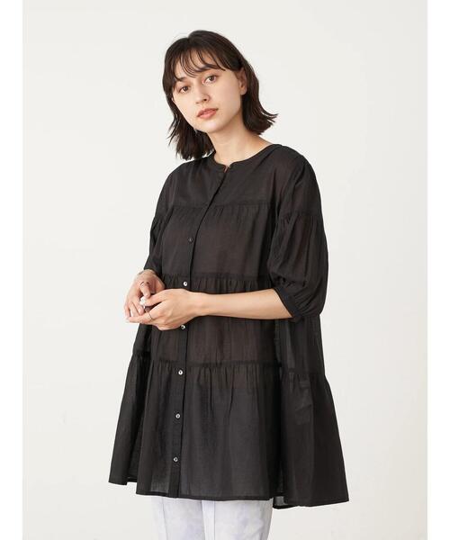 earth music&ecology（アースミュージックアンドエコロジー）の「ティアードチュニック ＊（Tシャツ/カットソー・レディース・サックスブルー/ホワイト系その他2/オフホワイト/ブラック/ピンクベージュ・FREE）」の16枚目の写真