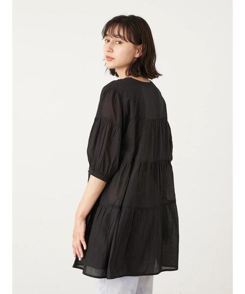 earth music&ecology（アースミュージックアンドエコロジー）の「ティアードチュニック ＊（Tシャツ/カットソー・レディース・サックスブルー/ホワイト系その他2/オフホワイト/ブラック/ピンクベージュ・FREE）」の17枚目の写真