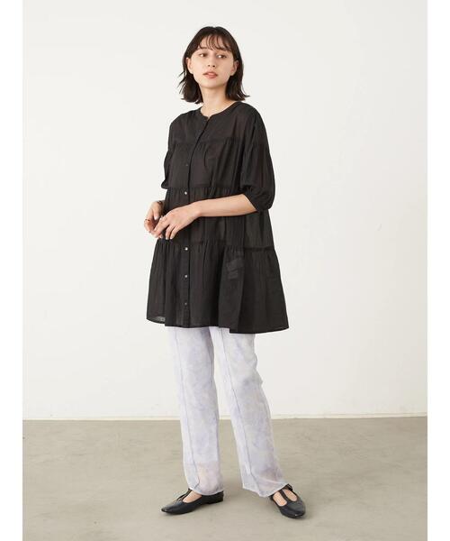 earth music&ecology（アースミュージックアンドエコロジー）の「ティアードチュニック ＊（Tシャツ/カットソー・レディース・サックスブルー/ホワイト系その他2/オフホワイト/ブラック/ピンクベージュ・FREE）」の19枚目の写真