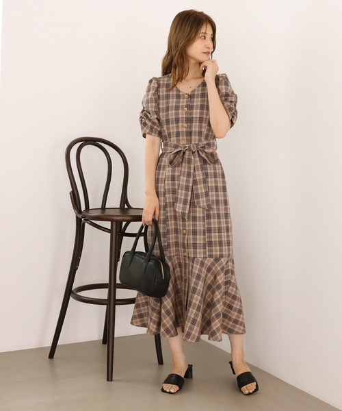 one after another NICE CLAUP(ワンアフターアナザーナイスクラップ)の「袖コンシャスマーメイドワンピース(ワンピース・レディース・ベージュ/アイボリー/ブラウン系その他/オレンジ系その他/ベージュ系その他・FREE)」の7枚目の写真
