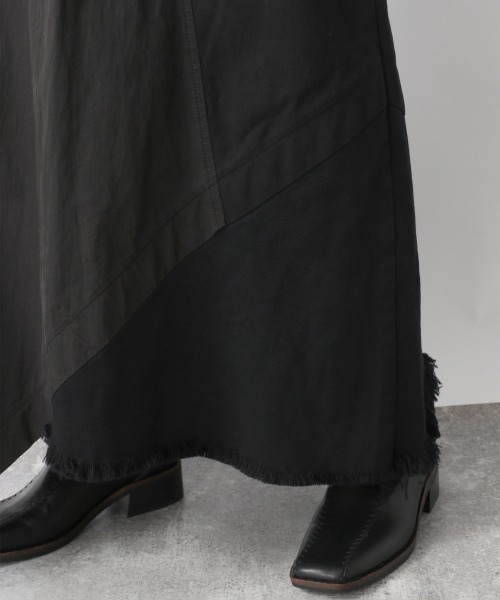 JEANASIS（ジーナシス）の「イソザイパッチワークスカート/959373（スカート・レディース・ブラック/ベージュ/カーキ・FREE）」の7枚目の写真