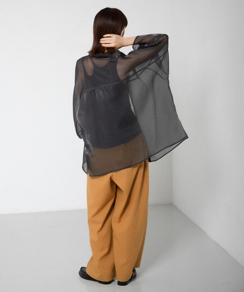 KBF（ケイビーエフ）の「ドットシースルーシャツ（シャツ/ブラウス・レディース・チャコールグレー/ベージュ/アイボリー・ONE）」の11枚目の写真