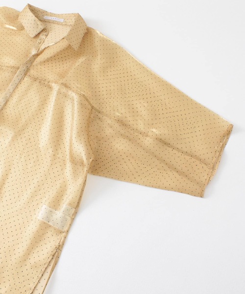 KBF - KBF オパールペイズリーシャツ ((beige)) KBF（ケイビーエフ）の「プリーツカラーシャツ（シャツ/ブラウス
