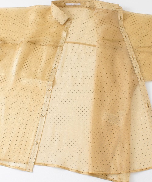 KBF - KBF オパールペイズリーシャツ ((beige)) KBF（ケイビーエフ）の「プリーツカラーシャツ（シャツ/ブラウス