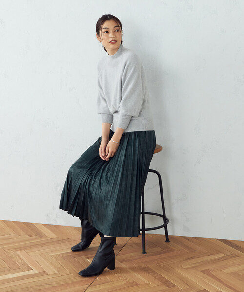 COMME CA ISM（コムサイズム）の「プリントジャージー　プリーツスカート（スカート・レディース・ブラック/グリーン/グレイッシュベージュ・SMALL/MEDIUM/LARGE）」の16枚目の写真