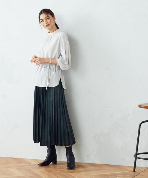 COMME CA ISM（コムサイズム）の「プリントジャージー　プリーツスカート（スカート・レディース・ブラック/グリーン/グレイッシュベージュ・SMALL/MEDIUM/LARGE）」の17枚目の写真