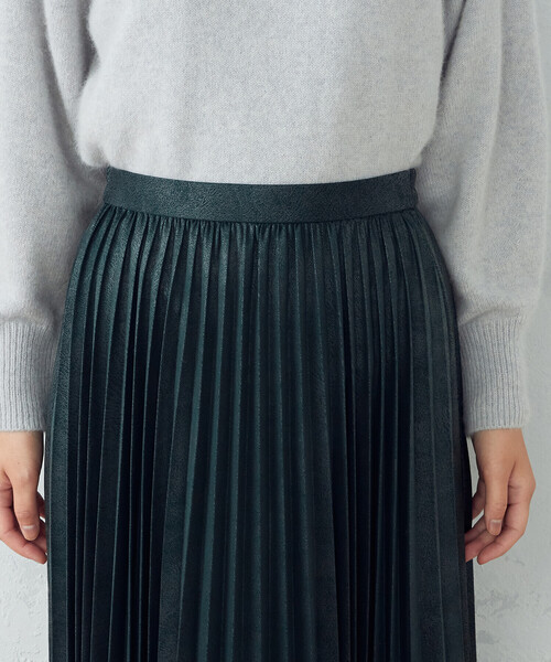 COMME CA ISM（コムサイズム）の「プリントジャージー　プリーツスカート（スカート・レディース・ブラック/グリーン/グレイッシュベージュ・SMALL/MEDIUM/LARGE）」の21枚目の写真