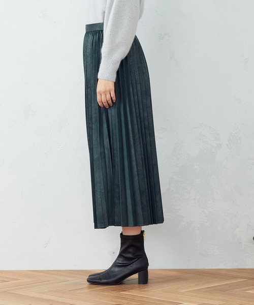 COMME CA ISM（コムサイズム）の「プリントジャージー　プリーツスカート（スカート・レディース・ブラック/グリーン/グレイッシュベージュ・SMALL/MEDIUM/LARGE）」の6枚目の写真