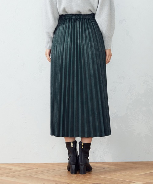 COMME CA ISM（コムサイズム）の「プリントジャージー　プリーツスカート（スカート・レディース・ブラック/グリーン/グレイッシュベージュ・SMALL/MEDIUM/LARGE）」の8枚目の写真