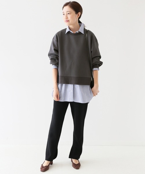 SLOBE IENA（スローブイエナ）の「ダンボールプルオーバー【手洗い可能】◆（スウェット・レディース・グレー/ベージュ/グリーン・FREE）」の4枚目の写真