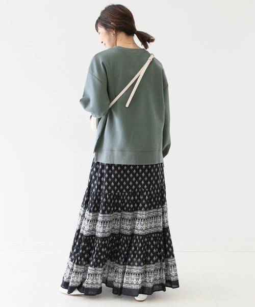 SLOBE IENA（スローブイエナ）の「ダンボールプルオーバー【手洗い可能】◆（スウェット・レディース・グレー/ベージュ/グリーン・FREE）」の12枚目の写真