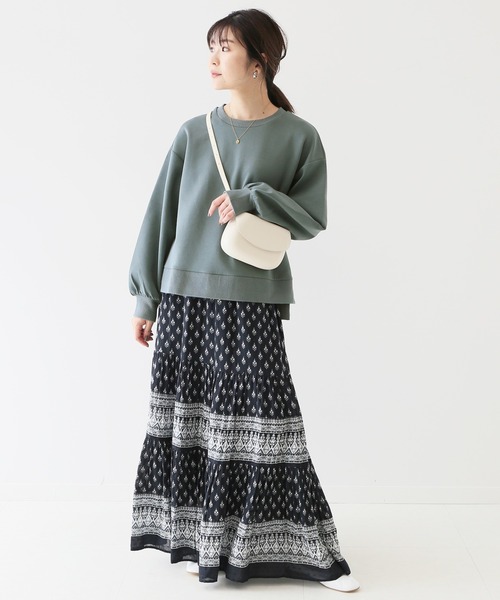 SLOBE IENA（スローブイエナ）の「ダンボールプルオーバー【手洗い可能】◆（スウェット・レディース・グレー/ベージュ/グリーン・FREE）」の7枚目の写真