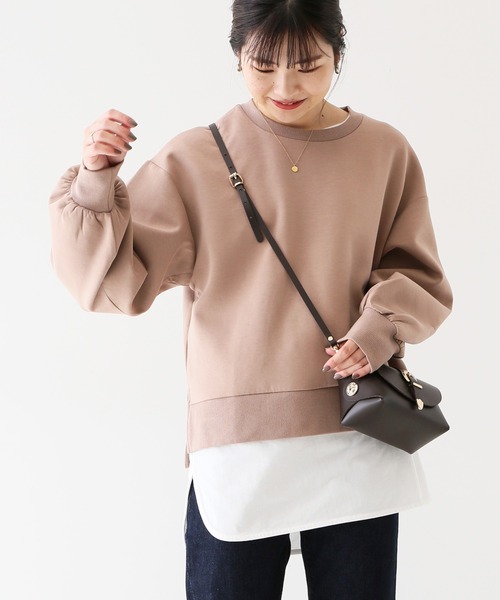 SLOBE IENA（スローブイエナ）の「ダンボールプルオーバー【手洗い可能】◆（スウェット・レディース・グレー/ベージュ/グリーン・FREE）」の8枚目の写真