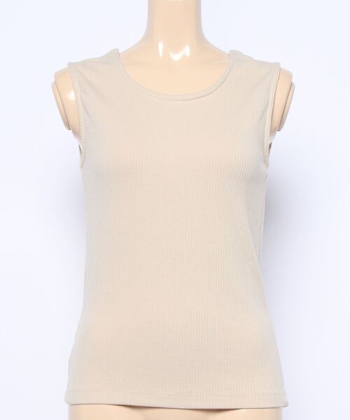 ehka sopo（エヘカソポ）の「リングドット釦前後着タンク（タンクトップ・レディース・ダークオレンジ/ブラウン/ベージュ・ﾌﾘ-）」の6枚目の写真
