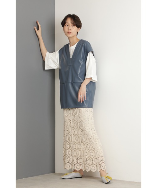 ROSE BUD（ローズバッド）の「刺繍レーススカート（スカート・レディース・ブラック/オレンジ/ホワイト・FREE）」の7枚目の写真