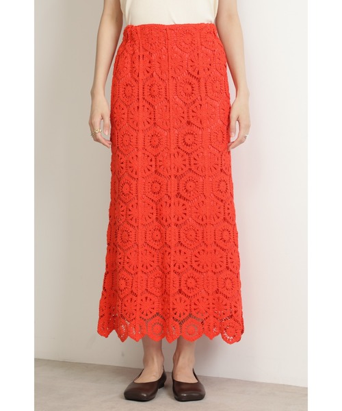 ROSE BUD（ローズバッド）の「刺繍レーススカート（スカート・レディース・ブラック/オレンジ/ホワイト・FREE）」の15枚目の写真