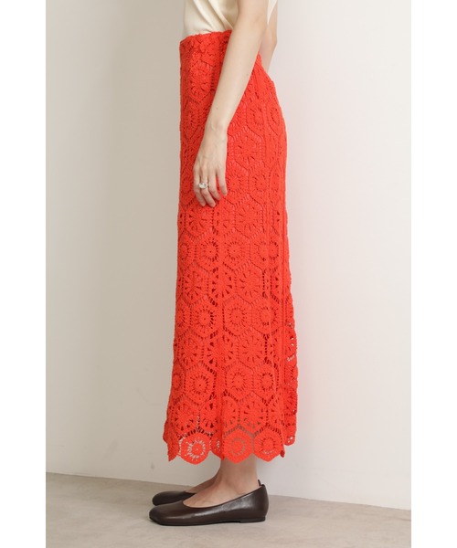 ROSE BUD（ローズバッド）の「刺繍レーススカート（スカート・レディース・ブラック/オレンジ/ホワイト・FREE）」の16枚目の写真