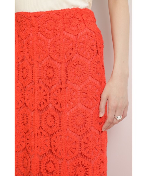 ROSE BUD（ローズバッド）の「刺繍レーススカート（スカート・レディース・ブラック/オレンジ/ホワイト・FREE）」の18枚目の写真