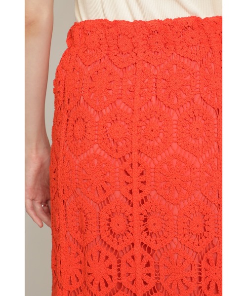 ROSE BUD（ローズバッド）の「刺繍レーススカート（スカート・レディース・ブラック/オレンジ/ホワイト・FREE）」の20枚目の写真