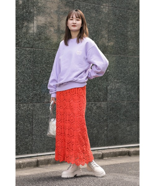 ROSE BUD（ローズバッド）の「刺繍レーススカート（スカート・レディース・ブラック/オレンジ/ホワイト・FREE）」の21枚目の写真