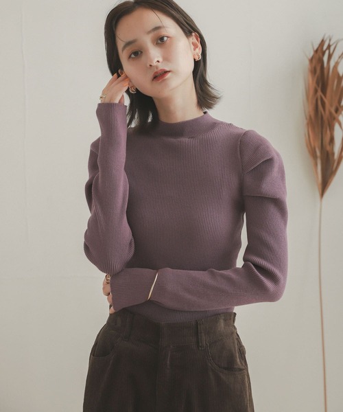 SENSE OF PLACE by URBAN RESEARCH（センスオブプレイスバイアーバンリサーチ）の「ショルダータックセーター（ニット/セーター・レディース・ブラック/アイボリー/キャメル/ラベンダー・ONE）」の15枚目の写真