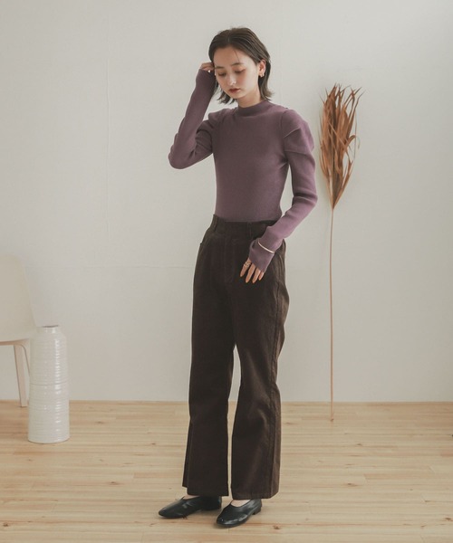 SENSE OF PLACE by URBAN RESEARCH（センスオブプレイスバイアーバンリサーチ）の「ショルダータックセーター（ニット/セーター・レディース・ブラック/アイボリー/キャメル/ラベンダー・ONE）」の10枚目の写真