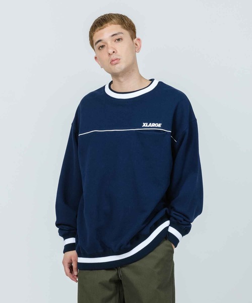 XLARGE(エクストララージ)の「STANDARD LOGO LINED CREWNECK SWEAT(スウェット・メンズ・ネイビー/ブラック/アッシュ・L/M/XL/S)」の3枚目の写真