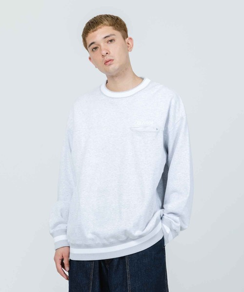 XLARGE(エクストララージ)の「STANDARD LOGO LINED CREWNECK SWEAT(スウェット・メンズ・ネイビー/ブラック/アッシュ・L/M/XL/S)」の1枚目の写真