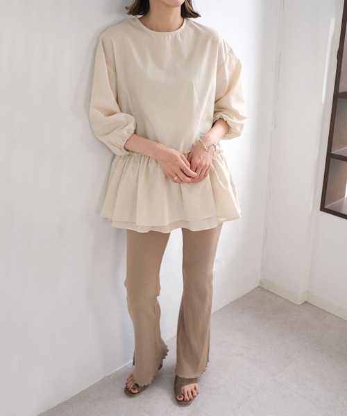 ＡＮＤＪ（アンドジェイ）の「裾フリルチュニックブラウス（シャツ/ブラウス・レディース・ホワイト/ブラック/ラベンダー/ベージュ系その他・M）」の6枚目の写真