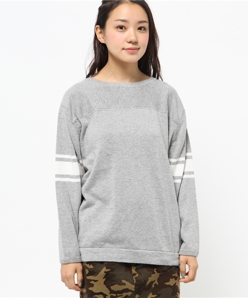 Kastane（カスタネ）の「【Kastane】ライン袖ニット（ニット/セーター・レディース・オフホワイト/グレー/マスタード・FREE）」の9枚目の写真