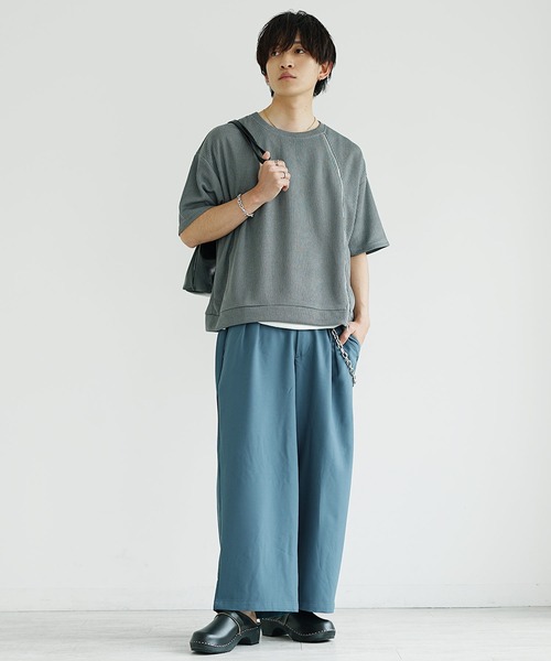 MASU バギースラックス　イージーパンツ MinoriTY】落ち感ワイドパンツ ワイドシルエット 極太スラックス