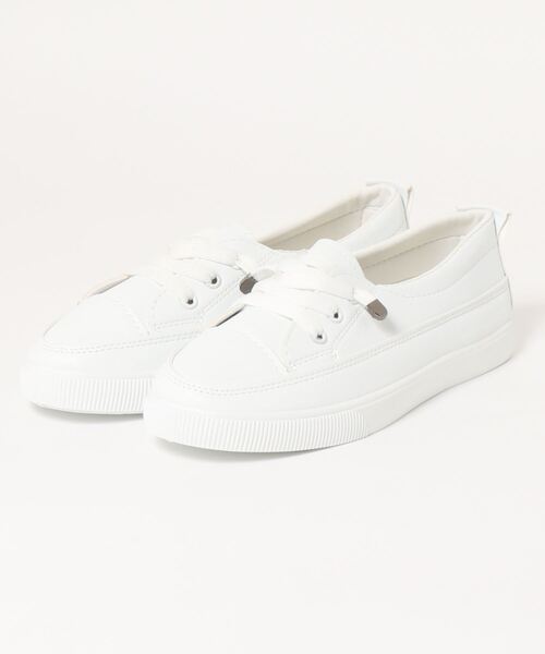 STYLEBLOCK（スタイルブロック）の「ハーフレースアップスニーカー（スニーカー・レディース・ホワイト/ベージュ・39/37/38/40/36/35）」の3枚目の写真