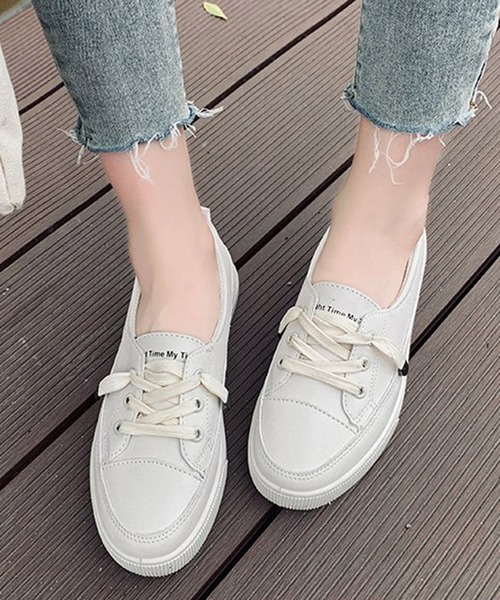 STYLEBLOCK（スタイルブロック）の「ハーフレースアップスニーカー（スニーカー・レディース・ホワイト/ベージュ・39/37/38/40/36/35）」の5枚目の写真