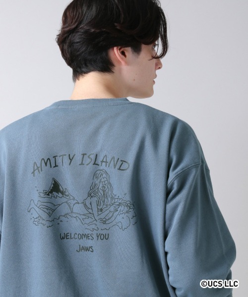 RAGEBLUE（レイジブルー）の「MOVIEイラスト/裏毛スウェットクルー/254639（スウェット・メンズ・ブラック/ダークグリーン/オフホワイト/ダークブラウン/ブルー・LARGE/SMALL/MEDIUM）」の5枚目の写真