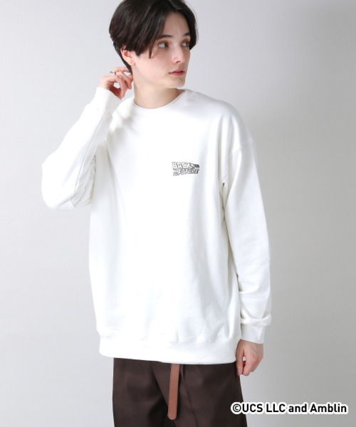 RAGEBLUE（レイジブルー）の「MOVIEイラスト/裏毛スウェットクルー/254639（スウェット・メンズ・ブラック/ダークグリーン/オフホワイト/ダークブラウン/ブルー・LARGE/SMALL/MEDIUM）」の6枚目の写真