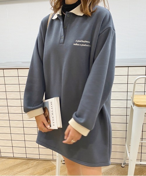 apres jour(アプレジュール)の「スウェットポロワンピース【ZOZOTOWN限定アイテム】(ワンピース・レディース・ダークブルー/グリーン/ライトベージュ・X-LARGE/フリー)」の22枚目の写真
